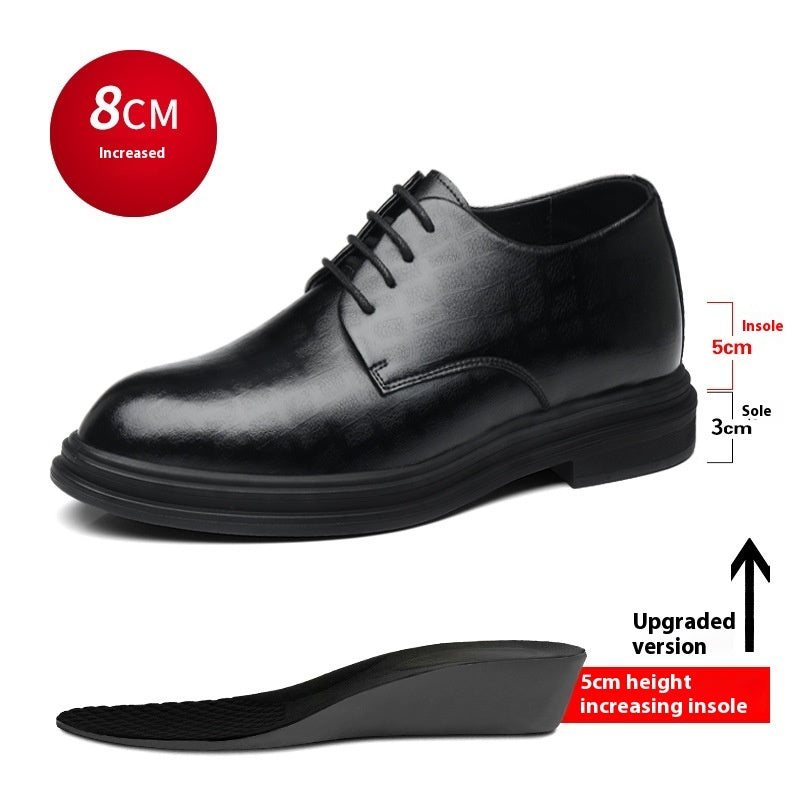 Height Increasing Insole Breathable Calf Leather Shoes