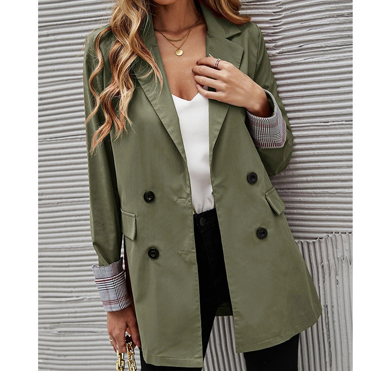 Women's Solid Color Lapel Button Slim Fit Fit Blazer