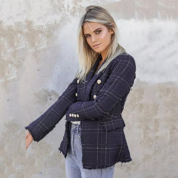 Women's plaid jacket