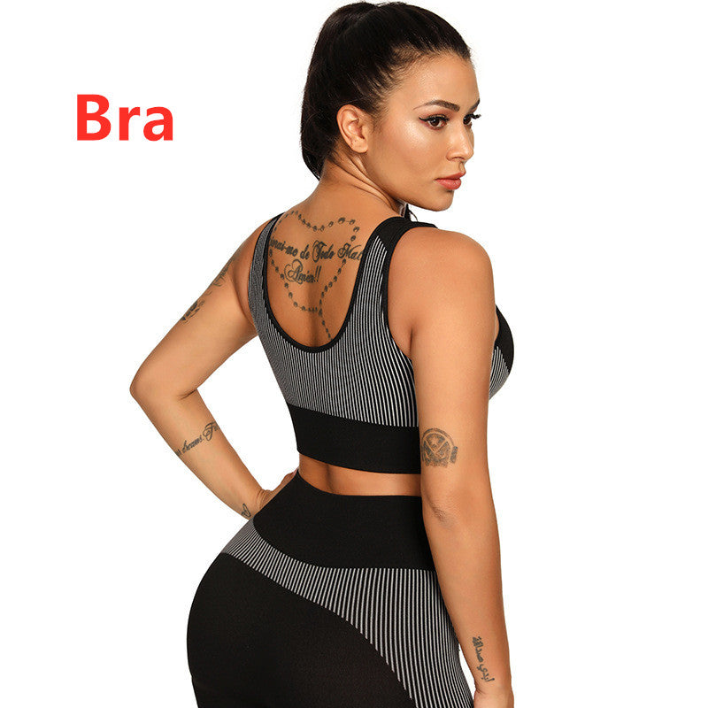 Two Set Piece Women Tracksuit Fitness Suit Bra