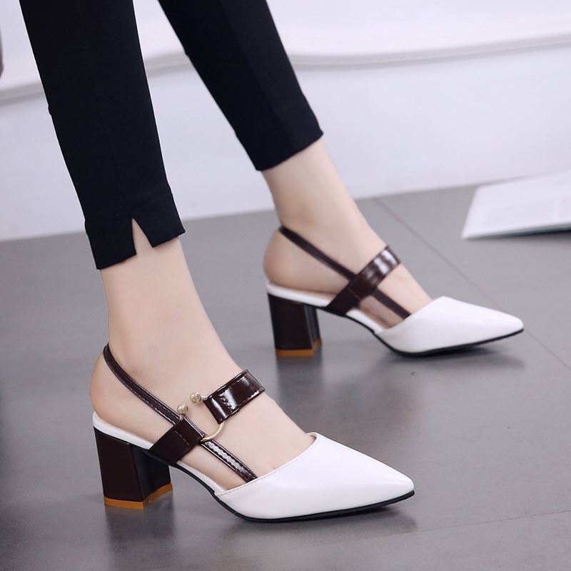 Summer Gentle Thick-heeled High Heels Shoes Baotou Sandals For Women