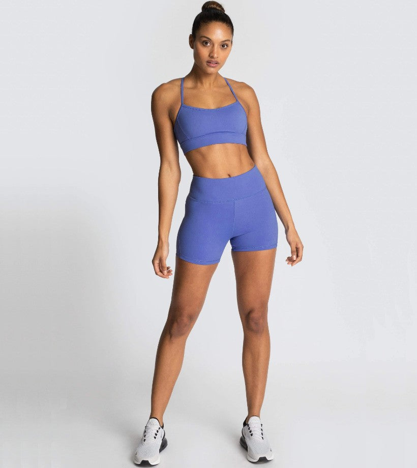 Knitted Sports Tank Top Shorts Yoga Wear Bra Fitness Suit Women