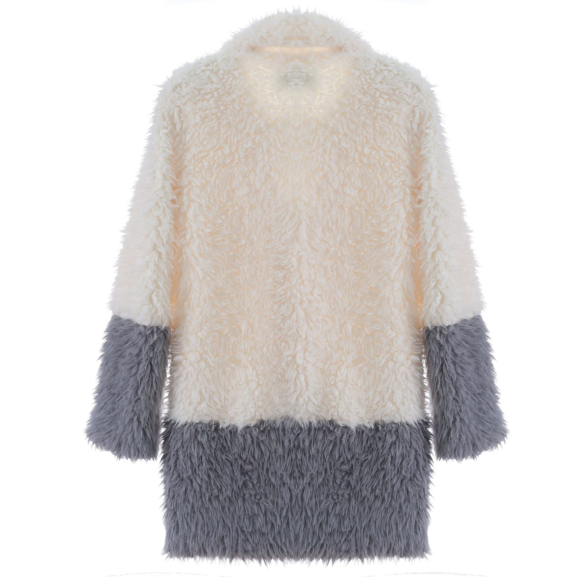 Medium length wide imitation fur cotton jacket