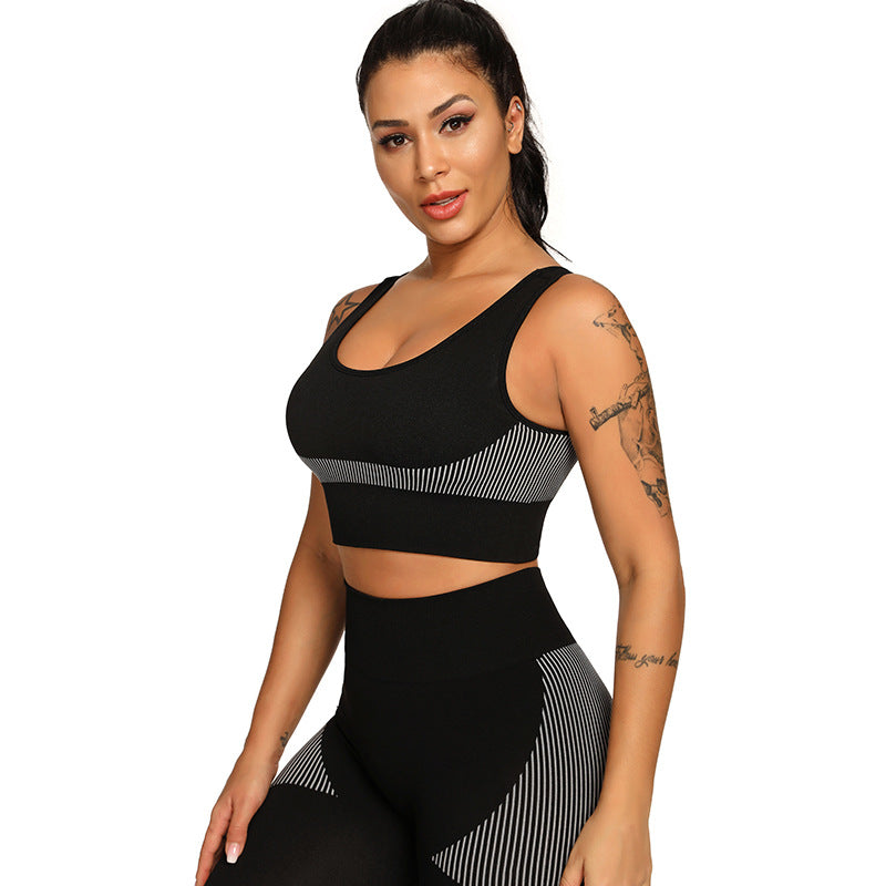 Two Set Piece Women Tracksuit Fitness Suit Bra