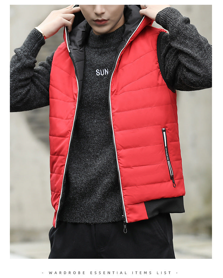 Men's Casual Hooded Cotton Vest