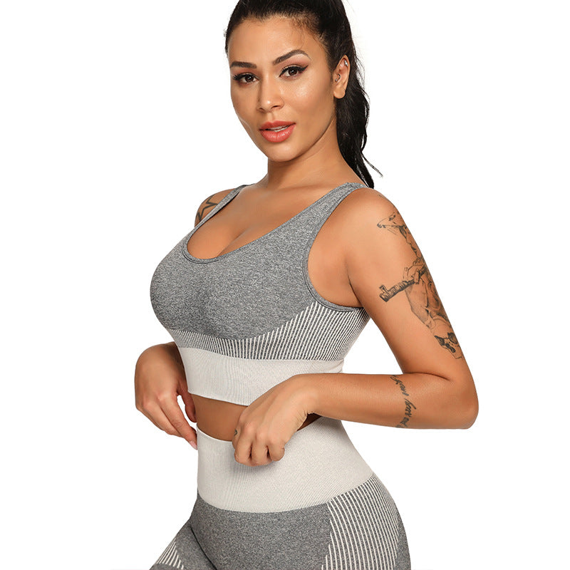 Two Set Piece Women Tracksuit Fitness Suit Bra