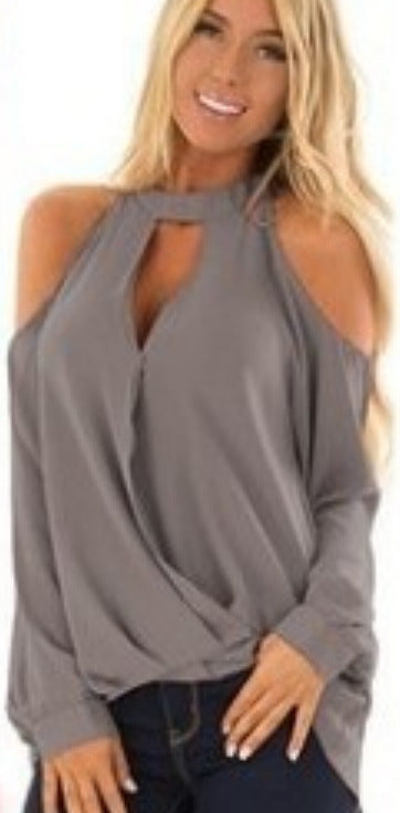 Women's Strapless Halterneck Button Long-sleeved