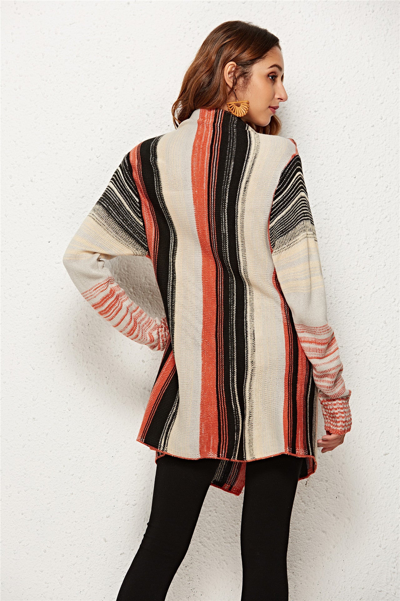 Shawl knit cardigan sweater coat