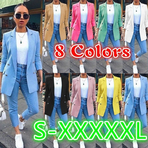 Candy-colored mid-length temperament blazer