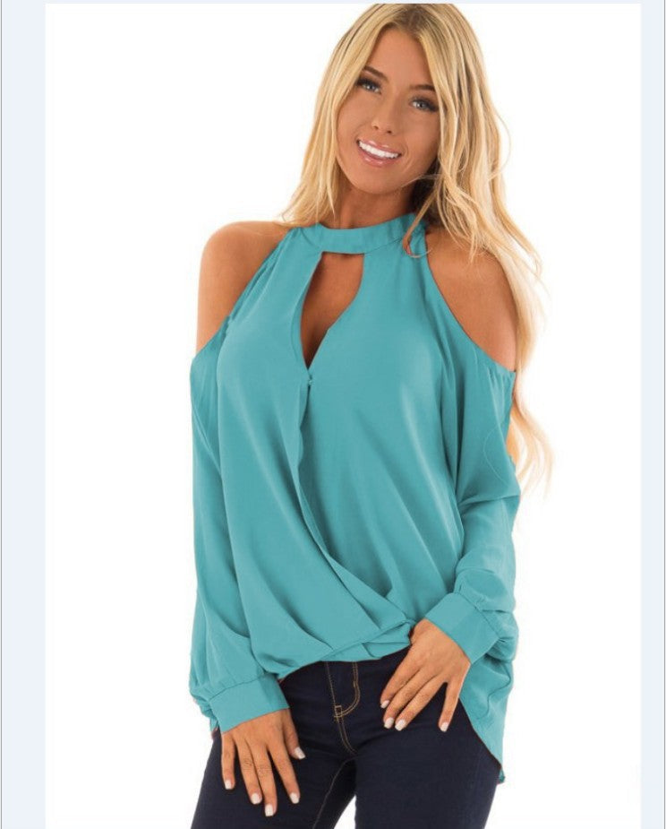 Women's Strapless Halterneck Button Long-sleeved