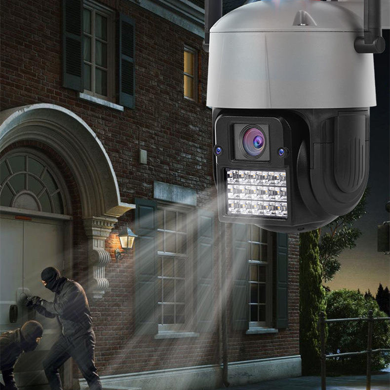 Wireless Surveillance Camera Panoramic Rotation Tracking With Alarm Light