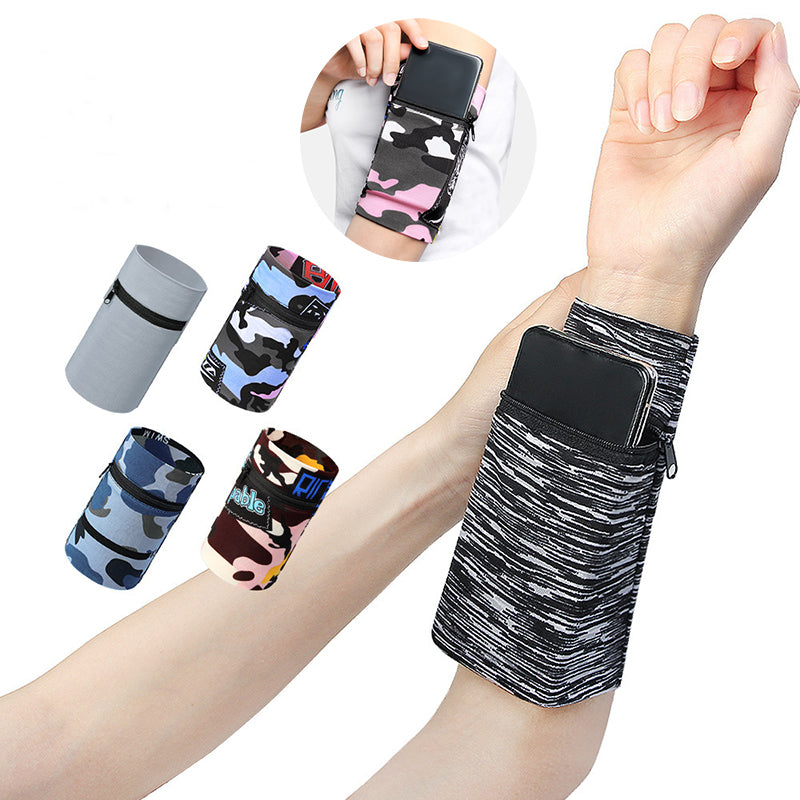 Running Mobile Phone Arm Bag Men and Women Wristband Wrist Armband Fitness Wrist Bag Outdoor Sports Arm Bag Breathable Bracelet Bags