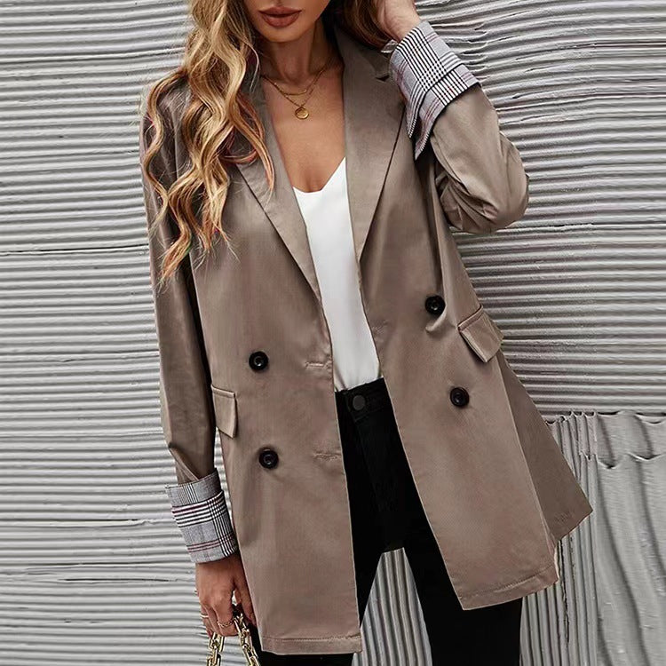 Women's Solid Color Lapel Button Slim Fit Fit Blazer