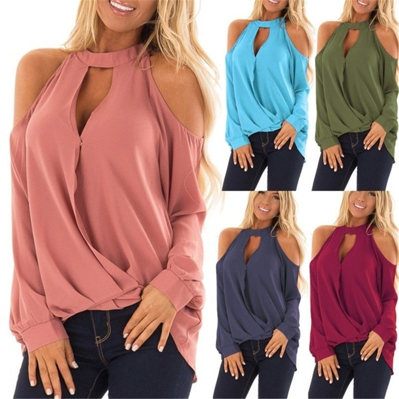 Women's Strapless Halterneck Button Long-sleeved