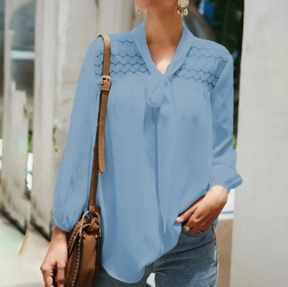 Solid color lace up T-shirt