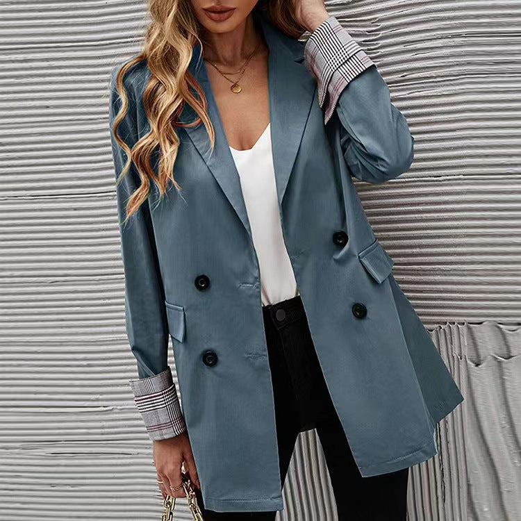 Women's Solid Color Lapel Button Slim Fit Fit Blazer