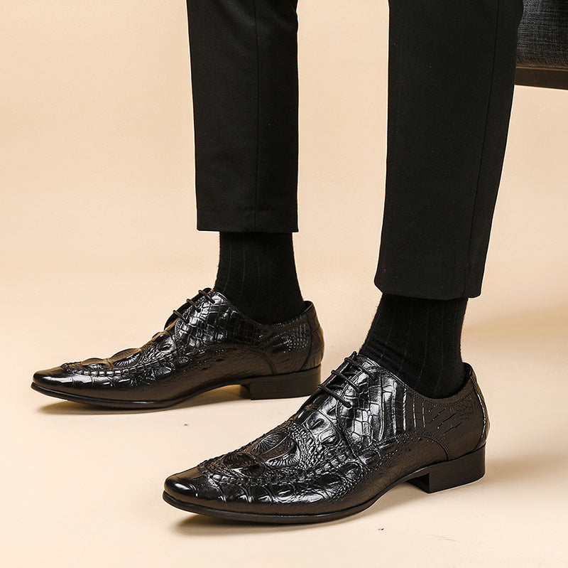 Men's Dress Shoes Crocodile Pattern British