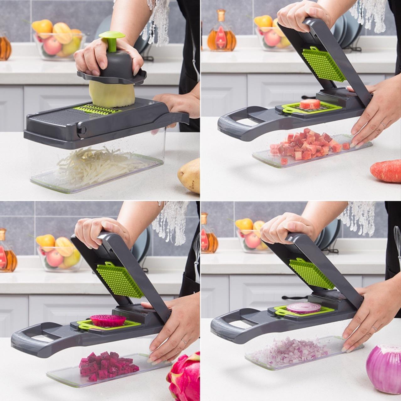 Ariam 12 In 1 Manual Vegetable Chopper Kitchen Gadgets Food Chopper Onion Cutter Vegetable Slicer