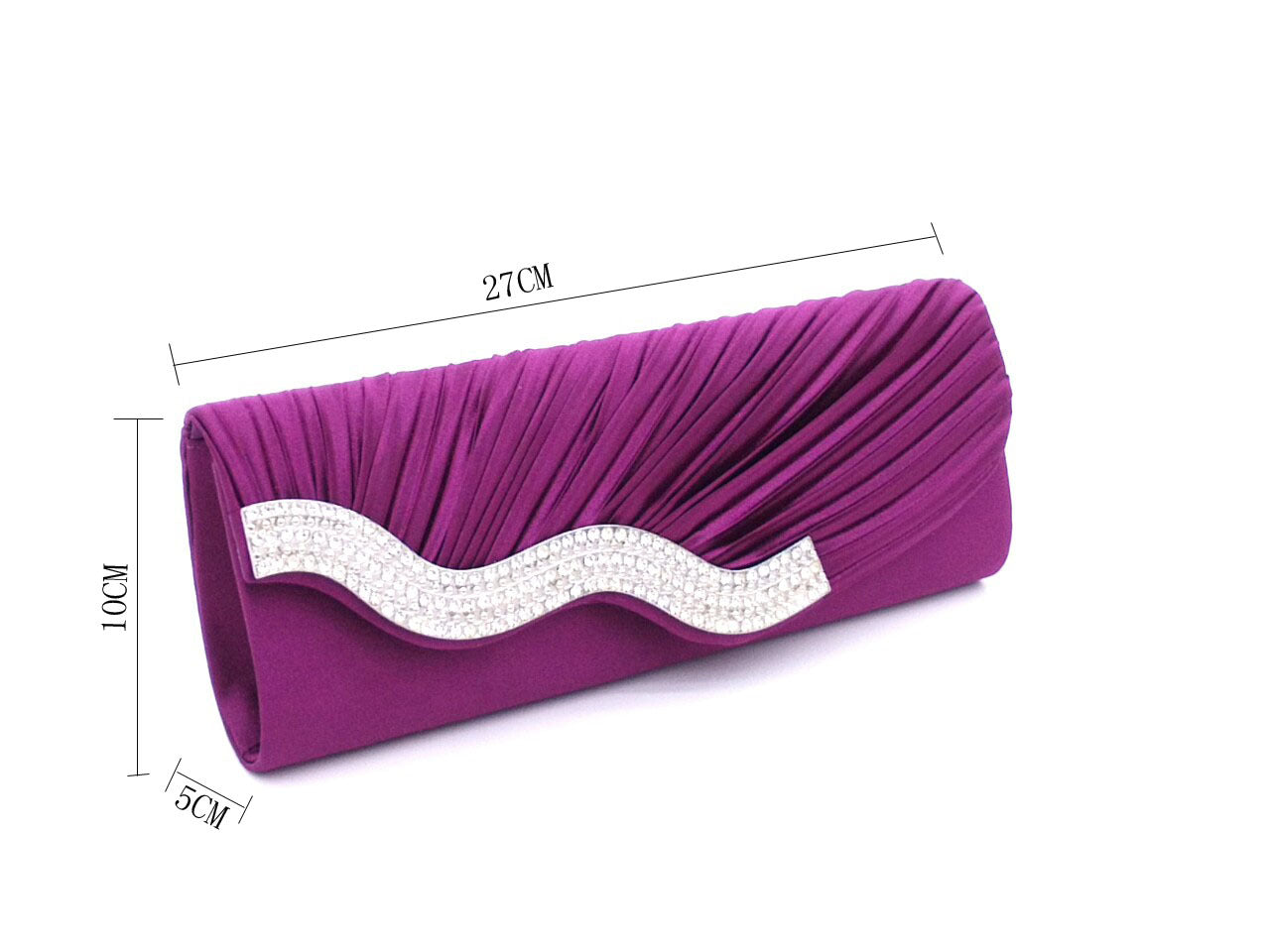 Rhinestone pleated clutch