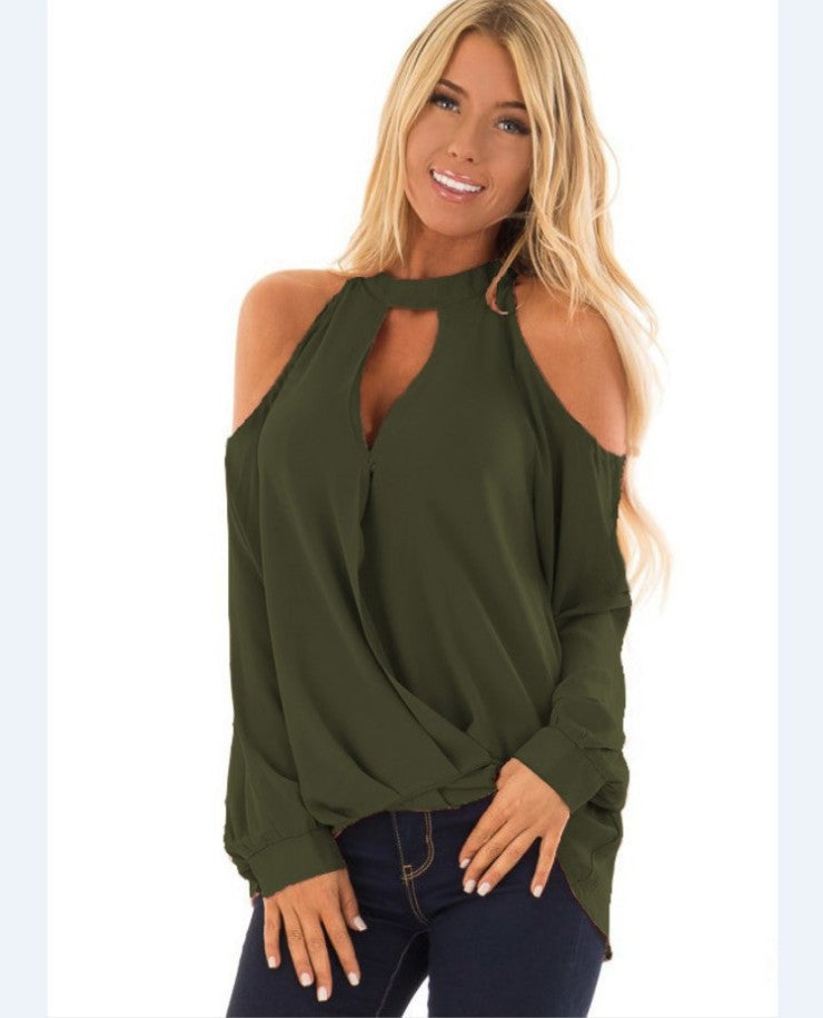 Women's Strapless Halterneck Button Long-sleeved