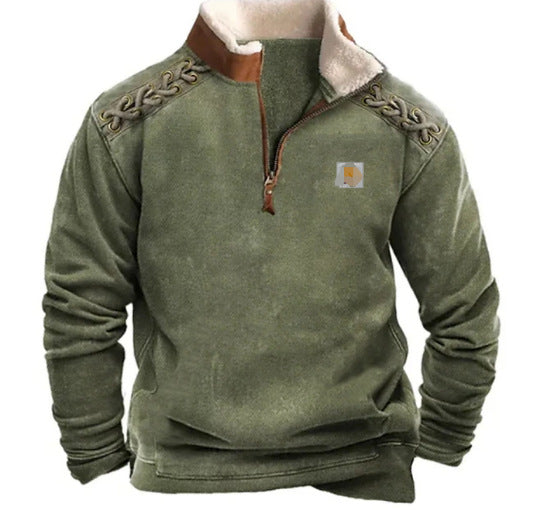 Half Zipper Sweater Men's 3d Digital Printing