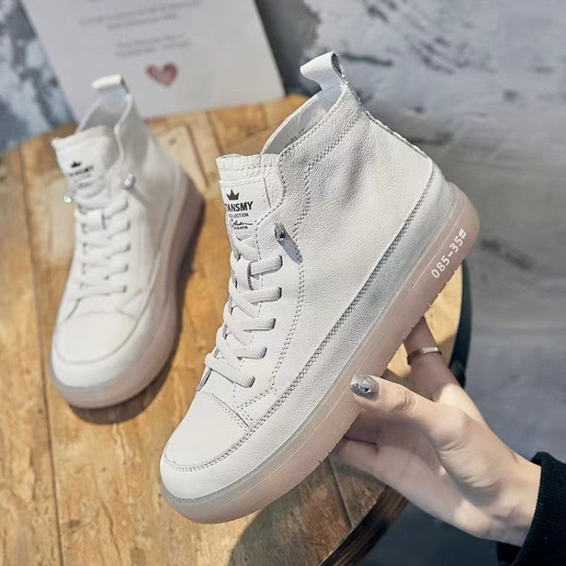 Women's Fashion Lace-up White Casual Breathable Shoes