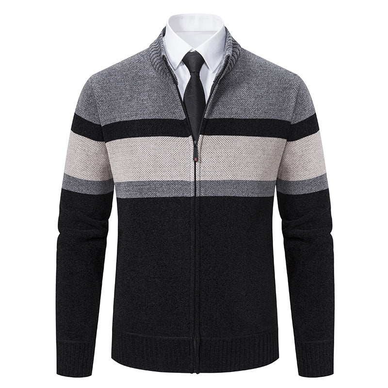 Men's Stand Collar Casual Sweater Coat