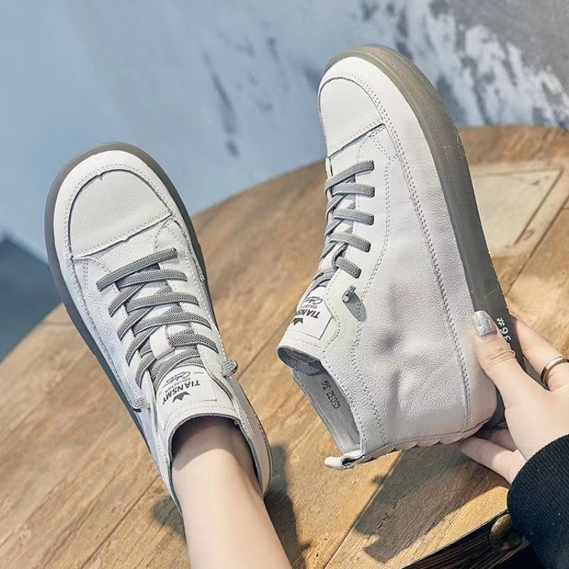 Women's Fashion Lace-up White Casual Breathable Shoes