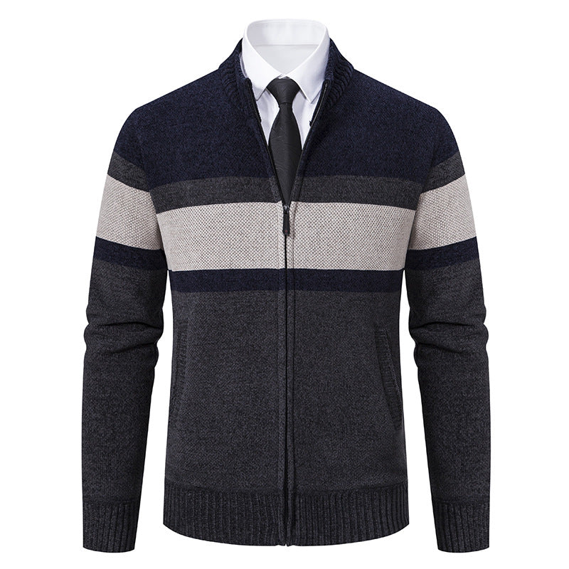 Men's Stand Collar Casual Sweater Coat