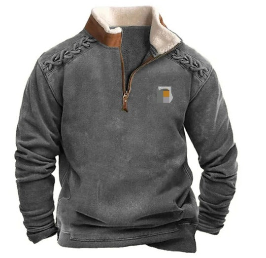 Half Zipper Sweater Men's 3d Digital Printing