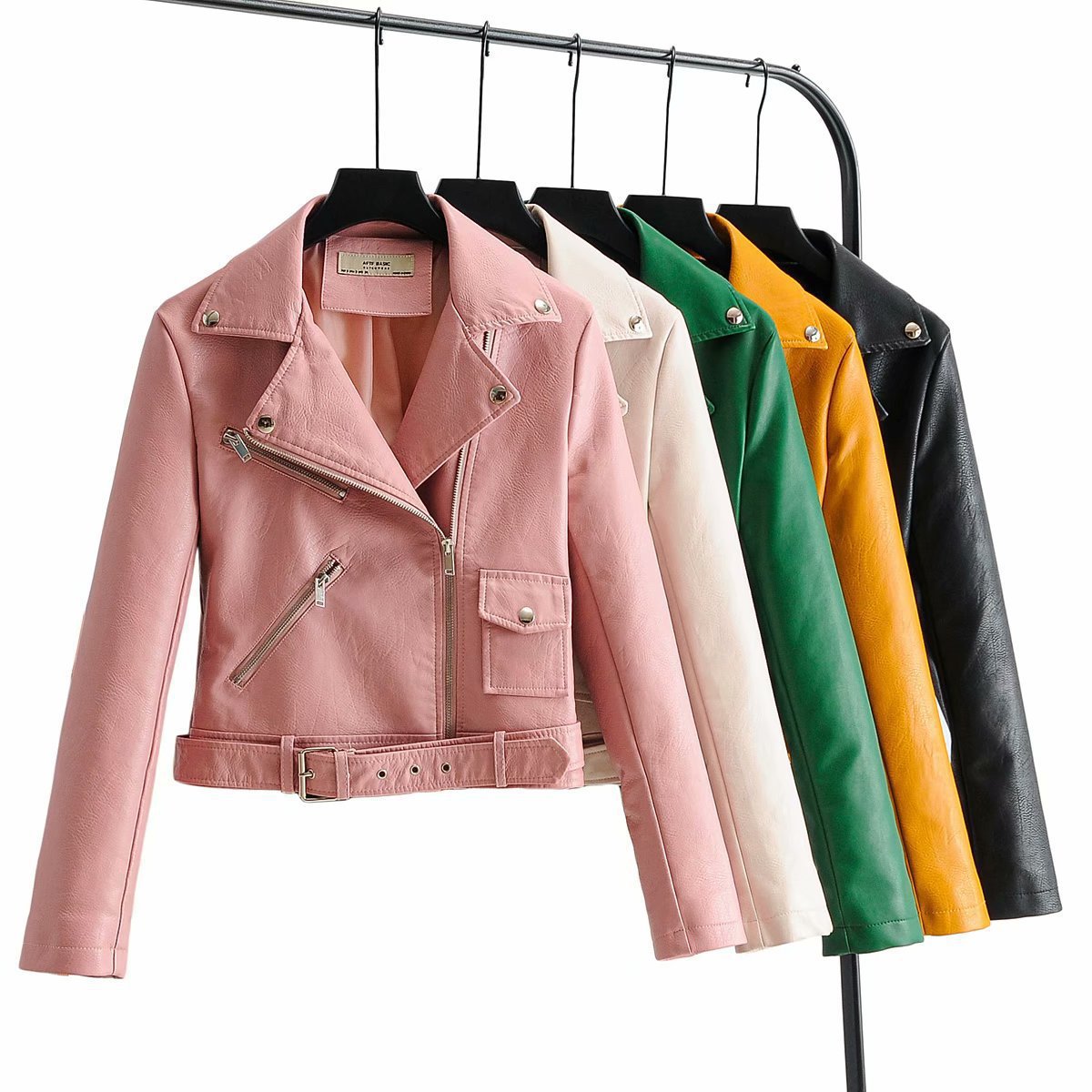 New Style Leather Jacket Women Korean Style Slim Locomotive Pu Ladies Large Size Small Leather Jacket Zipper Jacket