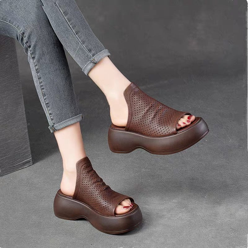 Fashion Voile Design Peep Toe Women's Shoes Comfortable Breathable High Platform