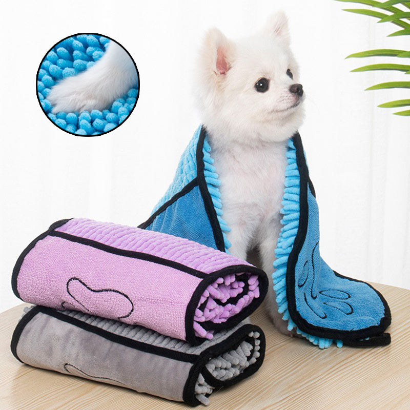 Super Absorbent Microfiber Pet Towel – Quick-Dry Bathrobe for Dogs & Cats