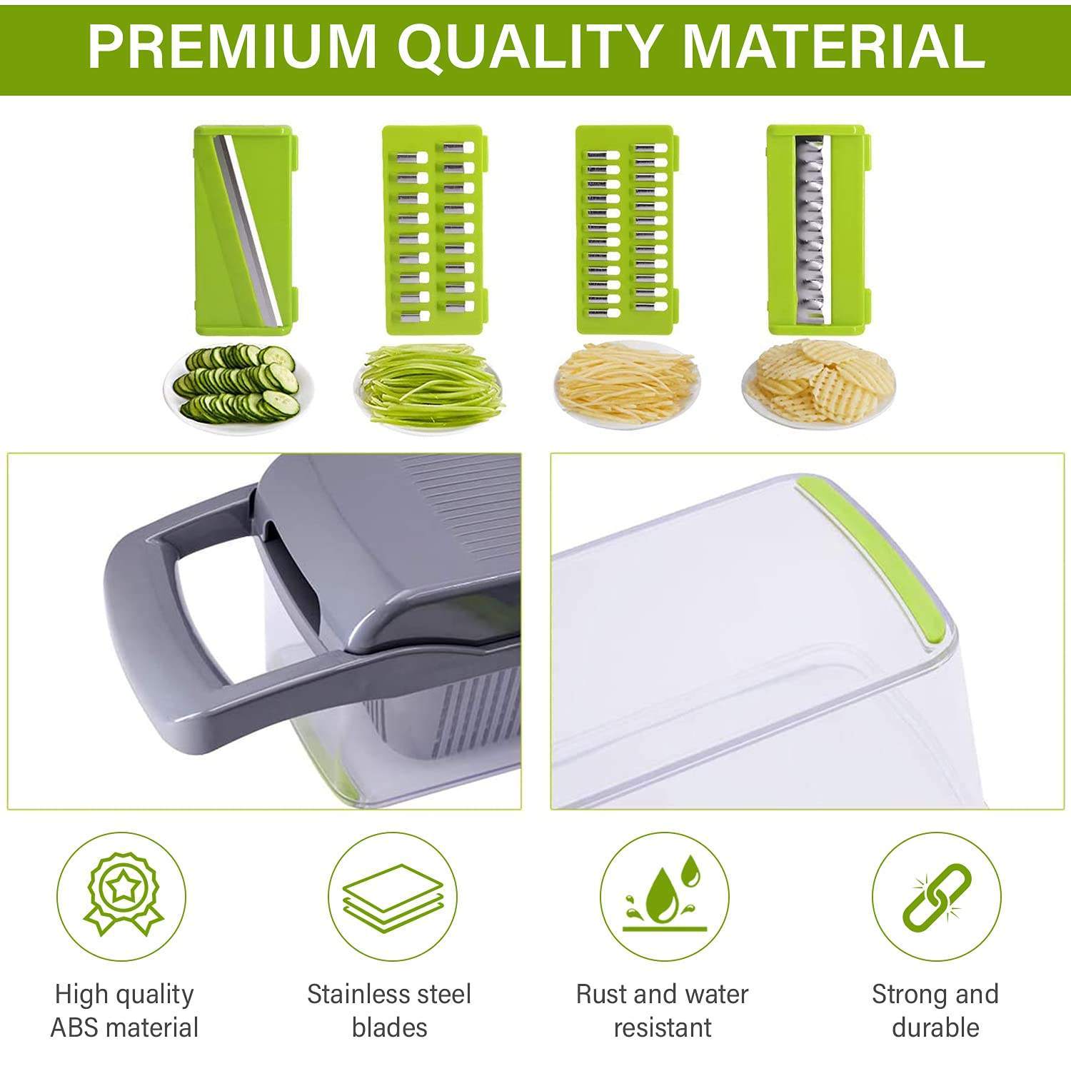 Ariam 12 In 1 Manual Vegetable Chopper Kitchen Gadgets Food Chopper Onion Cutter Vegetable Slicer