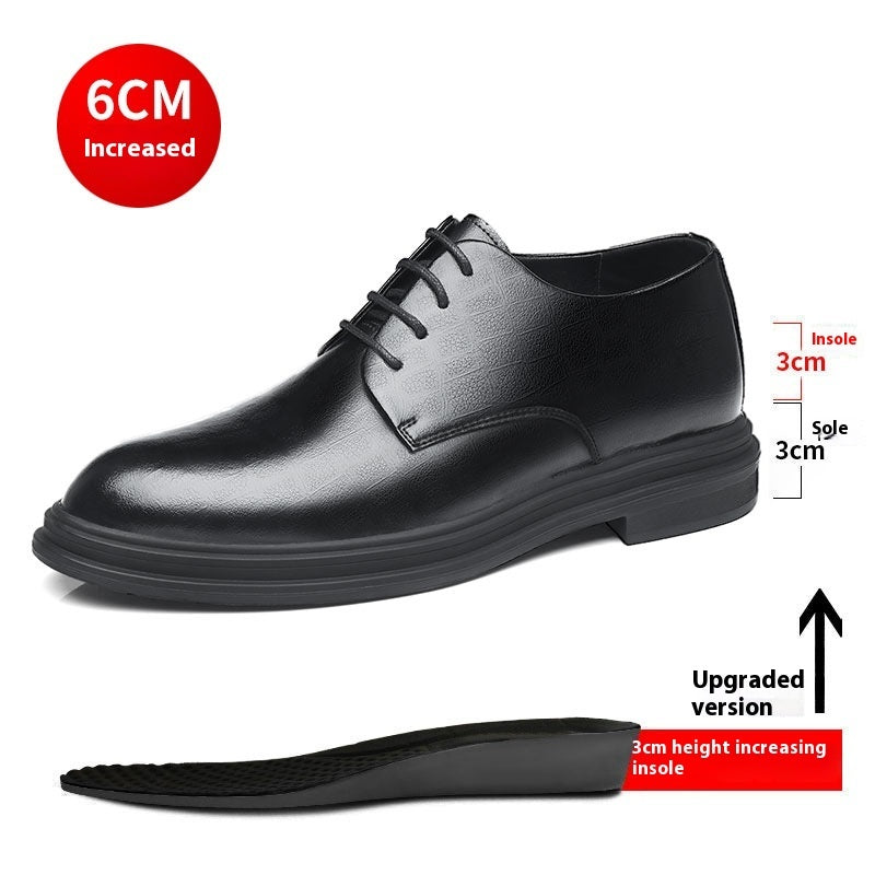 Height Increasing Insole Breathable Calf Leather Shoes