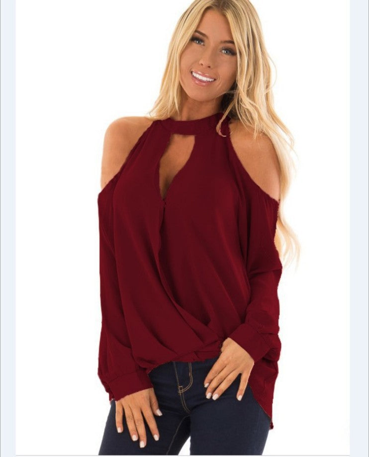 Women's Strapless Halterneck Button Long-sleeved